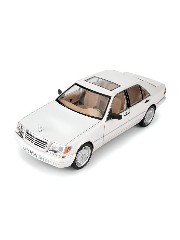 White - Mercedes-Benz W140 S320 – Retro Classic Pull-Back Toy Car for Kids & Adults Scale 1:24 - TV4891.