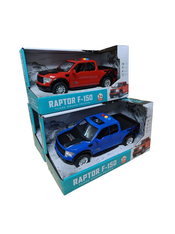 Red - Rapyot F-150 62L – Friction-Powered Raptor F-150 Truck Toy with Lights & Sound Effects - LMI13440.