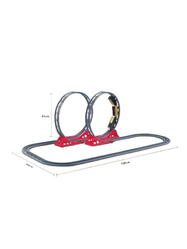 Golden Express – Kids Toy Train Track Set – Battery Operated Railway Toy with Moving Plastic Train Model – Trackset for Boys & Girls - LMI11804.