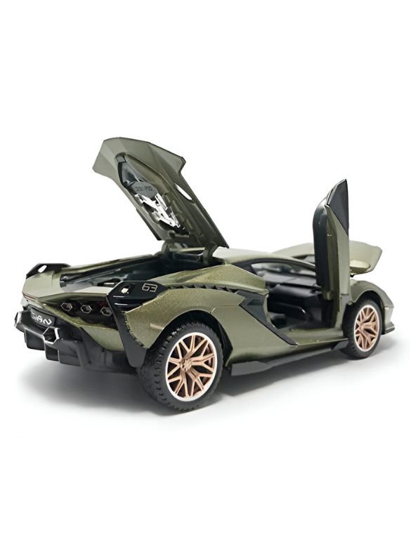 Lamborghini Aventador – Miletry Green Die-Cast Metal Pullback Toy Car – Premium Gift Toy for Kids & Collectors Scale 1:32 - TV4711.
