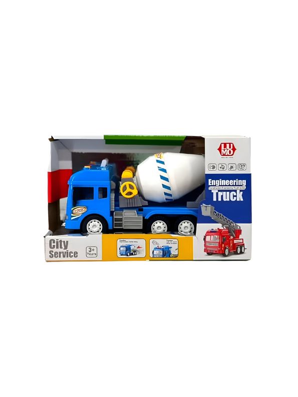 Titan Mixer - Friction-Powered Cement Mixer Truck Construction Toy for Kids - LMI11037.