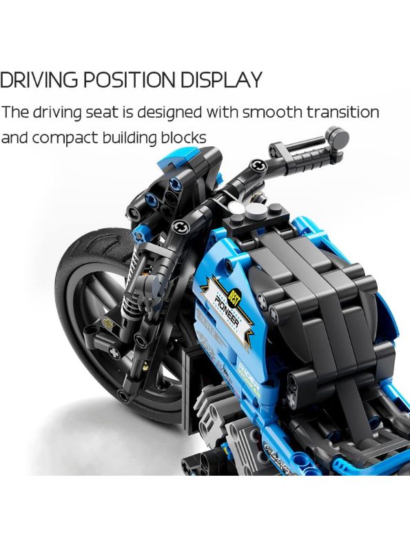 StormRider T3032 – Technical Motorcycle Model Building Kit | Motorbike Bricks Assembly Toy for Kids - MD1637.