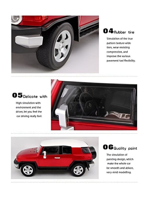 Red - Toyota FJ Cruiser - Official RTR Remote Control Car | High-Quality, Large-Scale Model with Intelligent Lighting & 3-Ch 2.4GHz Transmitter for Adults & Kids - MS13724.