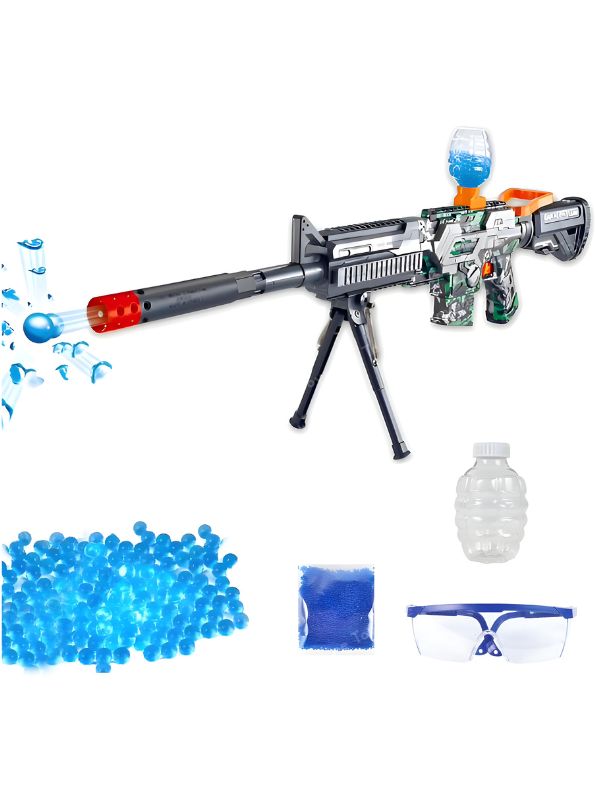 Green - M416 Gun – 30cm Dual-Mode Electric Rechargeable Automatic Blaster Toy – Long-Range Target Shooting Game with Gelly Balls Pack for Kids - MS12637.