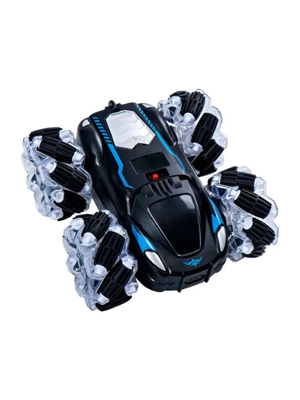 Black - Turbo Twister - Remote Control Stunt Car with Hand Gesture Sensor – 360° Double-Sided Rotation, Rechargeable, Colorful Lights – Electric RC Toy Car - MS11787.