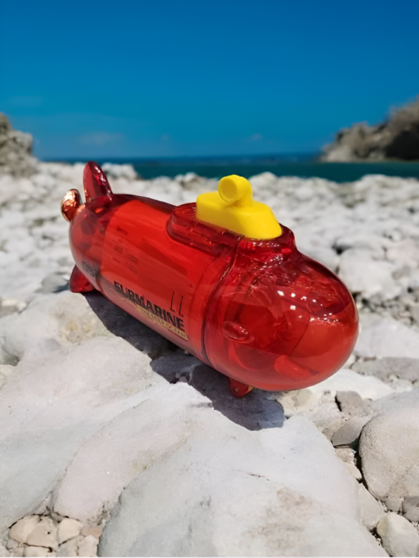 Red - Kids Submarine Water Bottle | Leak-Proof Sipper with Straw | BPA-Free Fun Drinkware for School NOVGBT-TMY-4464
