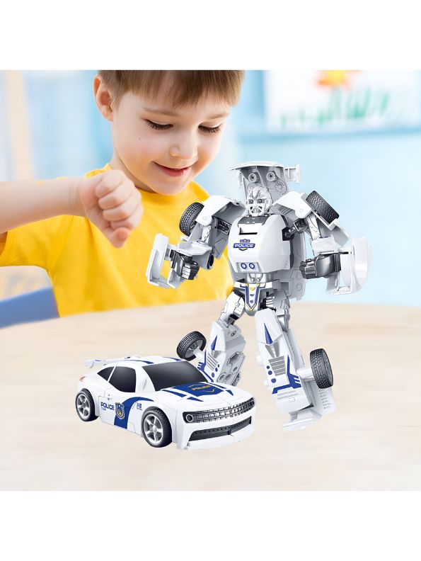 Transforming Police Robot Car Toy for Kids – Inertial Drive Action Vehicle | Deformation Model Toy For Kids.