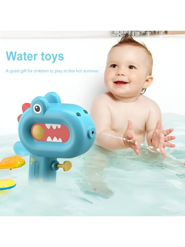 Blue - Cute Dinosaur Water Pistol – Fun Animal Spray Gun Toy for Kids Outdoor Play.