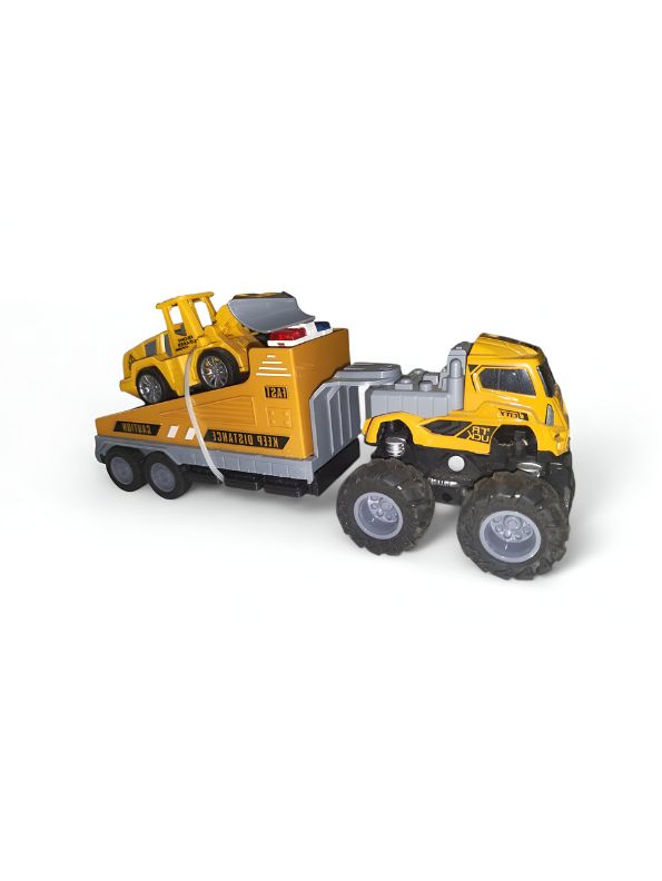 Construction Hauler – Friction Powered Construction Vehicle with Trailer for Kids NX12533.