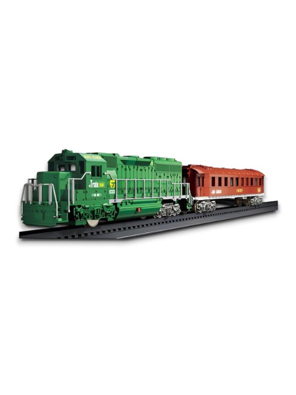 Electric Toy Train Set for Kids – 13 Piece Green Locomotive with Red Passenger Car & Tracks – Perfect Gift for Ages 6+ LMI15476
