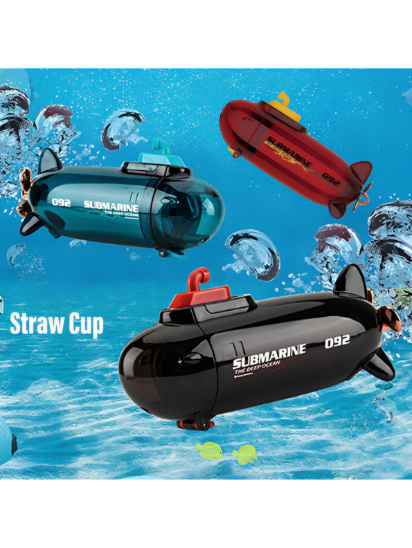 Kids Submarine Water Bottle | Leak-Proof Sipper with Straw | BPA-Free Fun Drinkware for School NOVGBT-TMY-4464