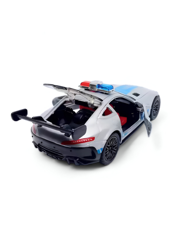 Blue - Porsche Police Diecast Car Toy – Opening Doors, Realistic Design, Durable Metal Model for Kids Scale 1:36 LMI15316.