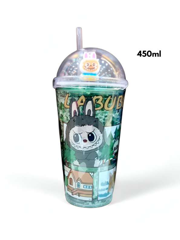 Labubu Sipper Cup with Straw 450ml – Cute Leak-Proof Water Bottle for Kids & Collectors NOVGBT-50002.