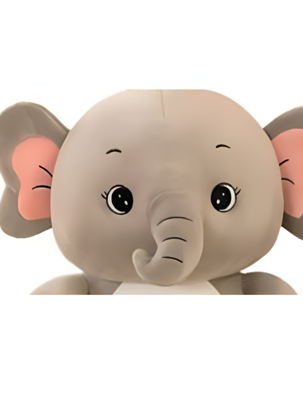 Lucky Grey Elephant Plush Toy for Kids - 10-Inch Cute Stuffed Animal Soft Toy with Golden Crown LMI14141.