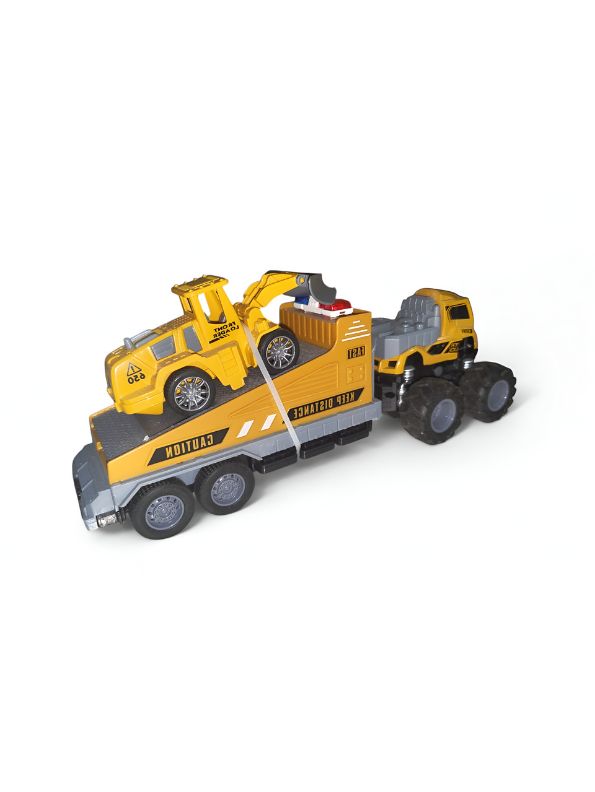 Construction Hauler – Friction Powered Construction Vehicle with Trailer for Kids NX12533.