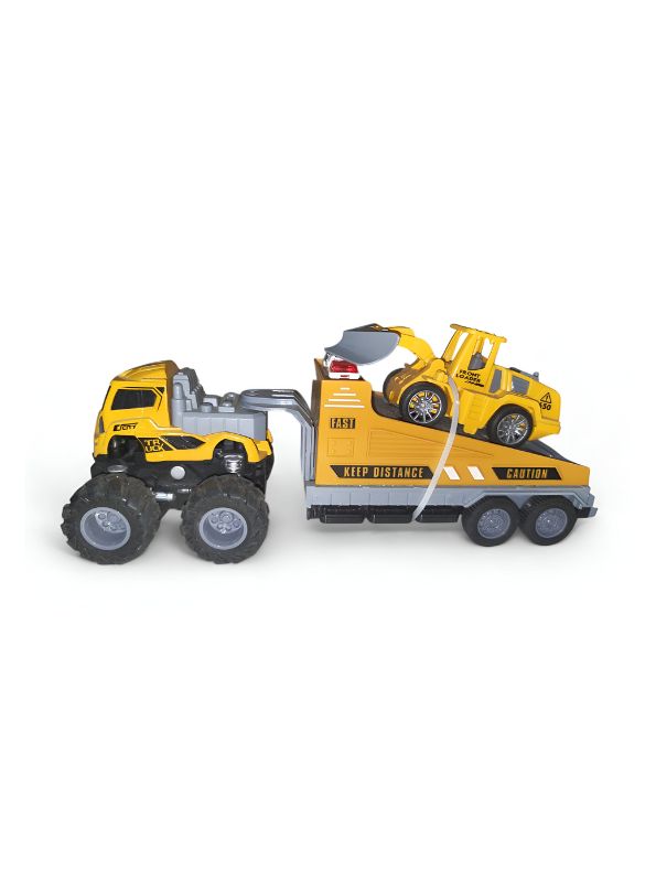 Construction Hauler – Friction Powered Construction Vehicle with Trailer for Kids NX12533.