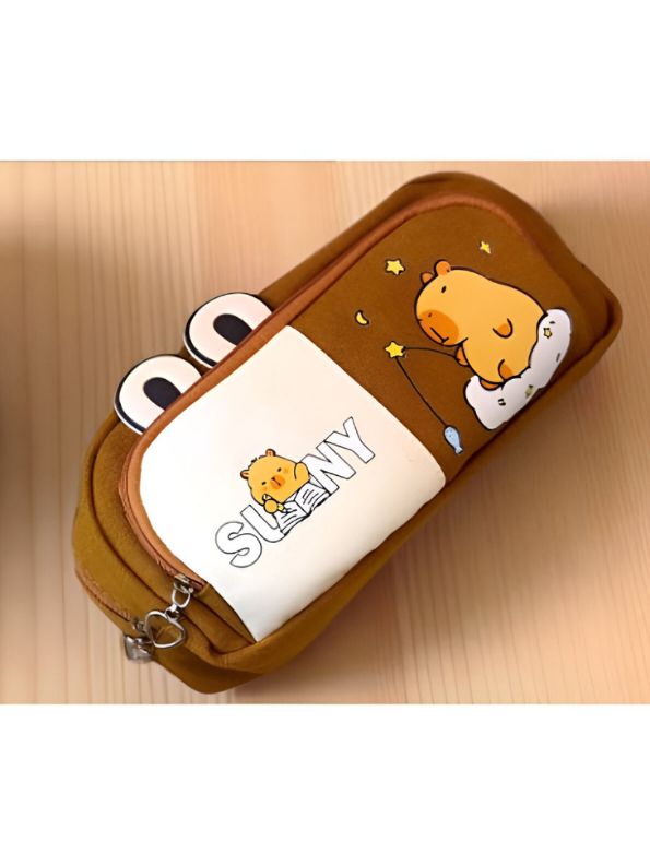 Soft Capybara Pouch with Double Chain – Cute Plush Animal Bag in Blister Card Packaging NOV- HBC-188977.