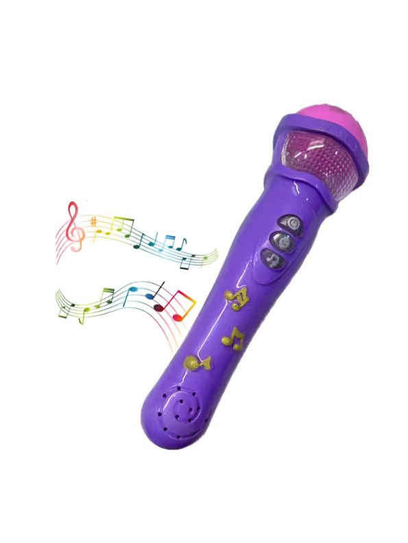 Purple - Musical Microphone Toy for Kids - Singing Mic with Lights & Sounds