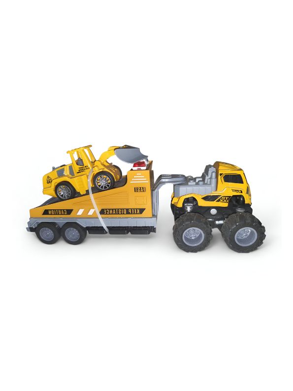 Construction Hauler – Friction Powered Construction Vehicle with Trailer for Kids NX12533.