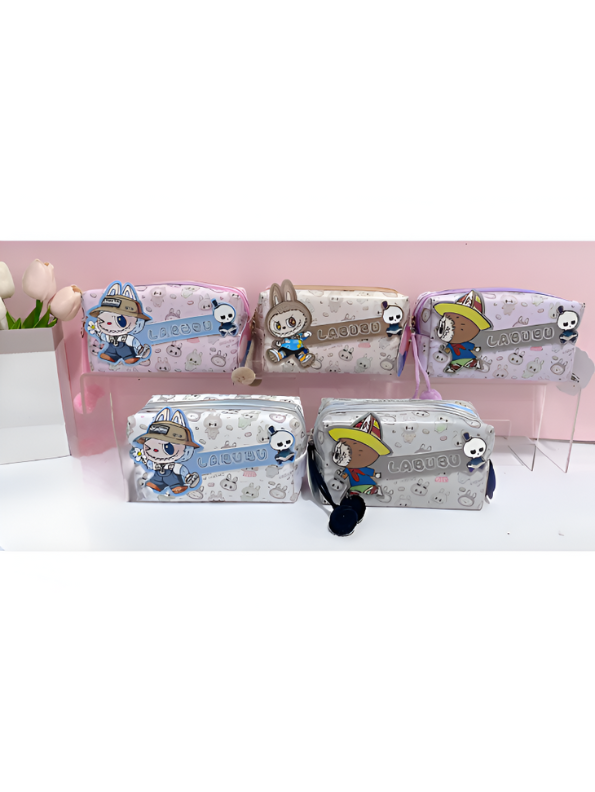 Brown - LABUBU The Monsters Plush Cosmetic Bag | POP MART Accessory Pouch with Zipper NOVHBC-1881185