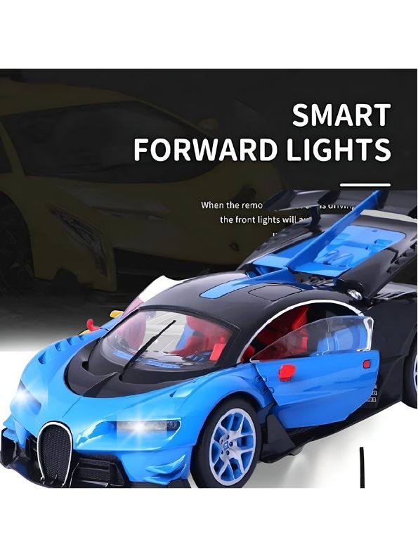 Bugatti Remote Control Car 1:16 Scale – High-Speed Racing RC Car with LED Headlights, Batteries Included, Stylish Design for Kids