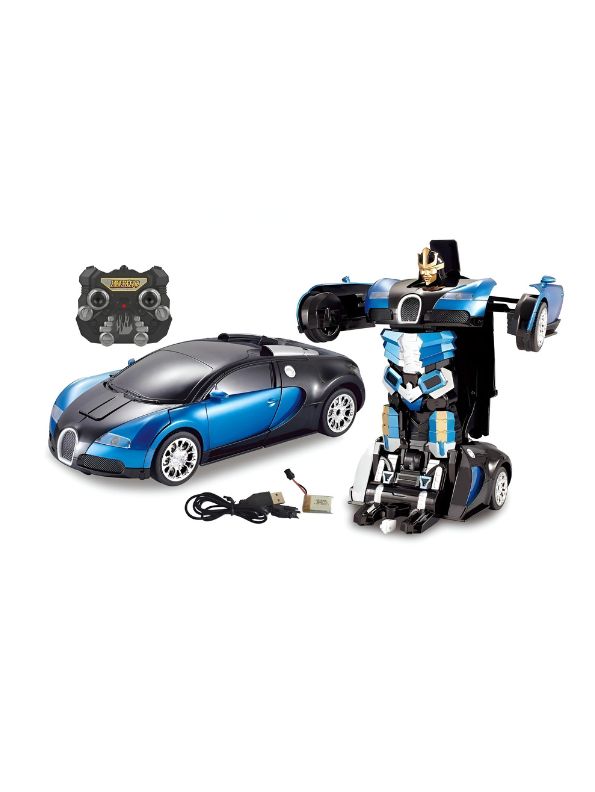 Blue - Deformation Car Toy – 2-in-1 Diecast Transforming RC Robot Car | Automatic Inertial Impact Car for Kids – Perfect Gift - MD1796.