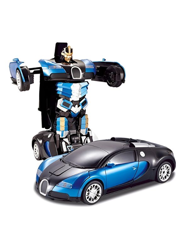 Blue - Deformation Car Toy – 2-in-1 Diecast Transforming RC Robot Car | Automatic Inertial Impact Car for Kids – Perfect Gift - MD1796.