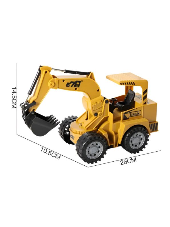 PowerDigger 5CH RC Excavator – LED-Lit Electric Construction Truck for Kids - MD1936.