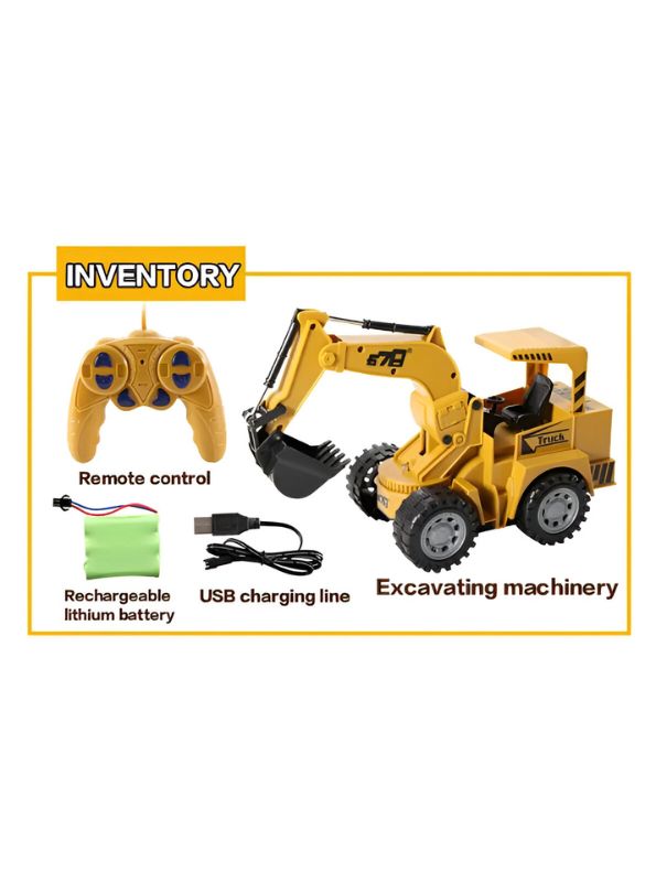 PowerDigger 5CH RC Excavator – LED-Lit Electric Construction Truck for Kids - MD1936.