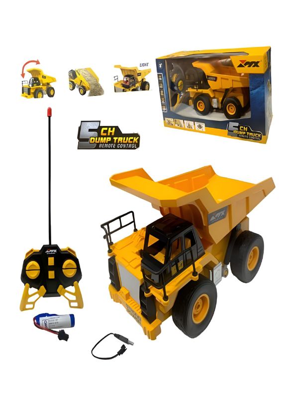 MudMonster X5 – Advanced 5-Channel Remote Control Dump Truck Toy for Kids with Realistic Features - MD1011.