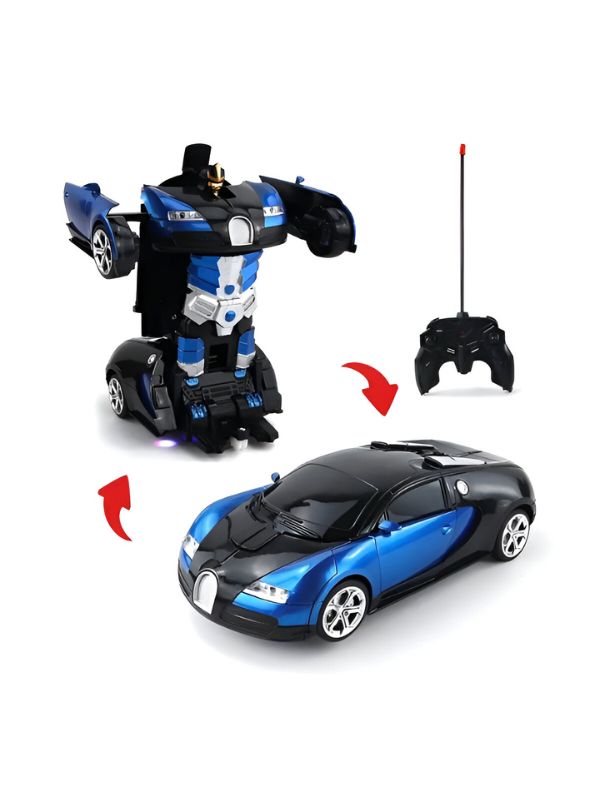 Blue - Deformation Car Toy – 2-in-1 Diecast Transforming RC Robot Car | Automatic Inertial Impact Car for Kids – Perfect Gift - MD1796.