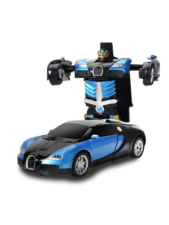Blue - Deformation Car Toy – 2-in-1 Diecast Transforming RC Robot Car | Automatic Inertial Impact Car for Kids – Perfect Gift - MD1796.