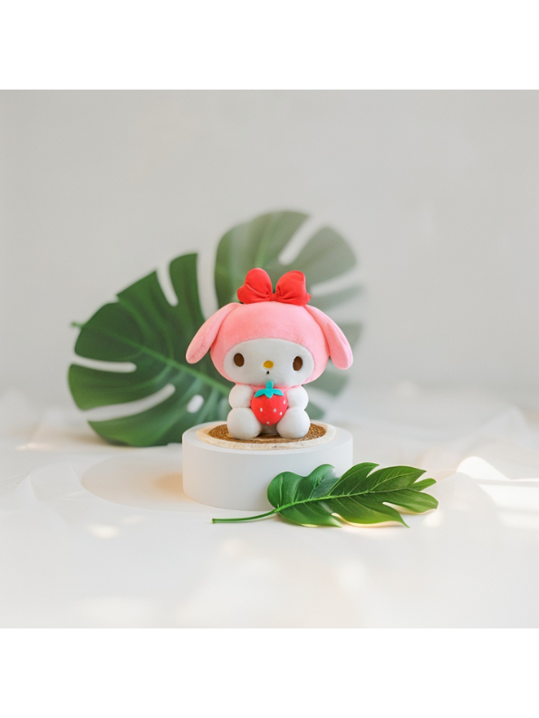 Baby pink - Kuromi Plush Doll 10 Inch – Soft, Cuddly Toy Holding Strawberry | Cute Anime Stuffed Animal LMI15432.