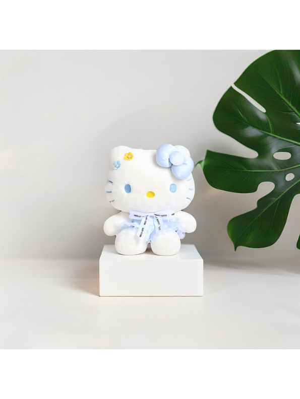 Hello Kitty Plush Toy 10 Inch – Cute Soft Doll with Blue Dress & Bow LMI15433.