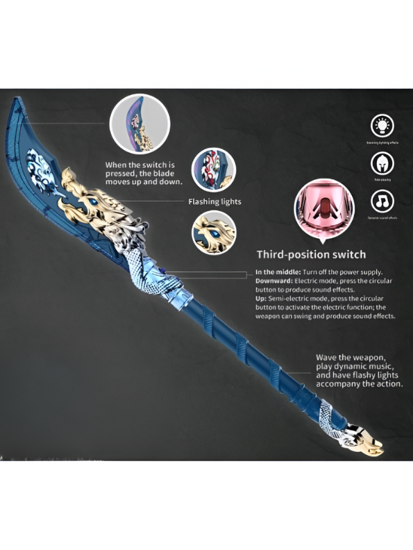 Mythical Azure Dragon Glaive – Blue & Gold Fantasy Polearm | Legendary Serpent Blade for Gaming, Cosplay & Collectors NX15791