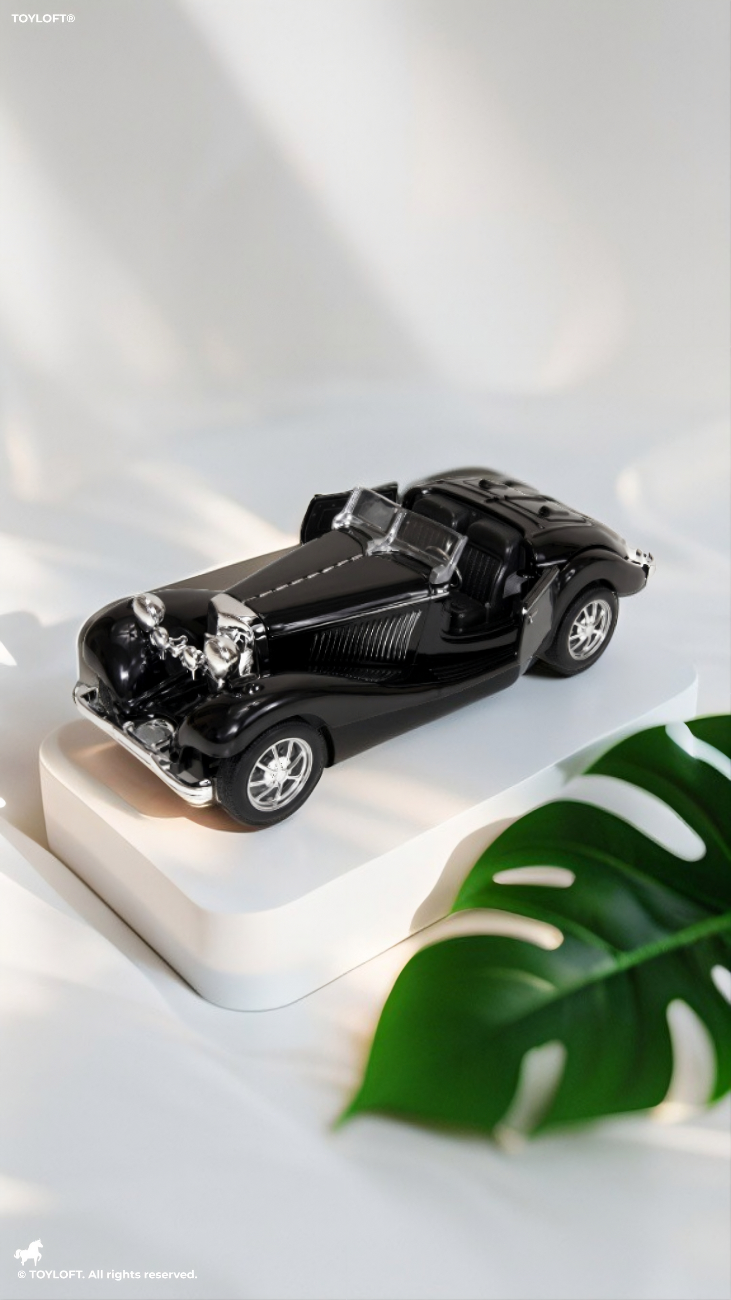 1936 Mercedes-Benz 500K Special Roadster Vintage Diecast Model Car – 1:36 Premium Alloy Pull-Back Miniature Car Openable Doors LMI16724