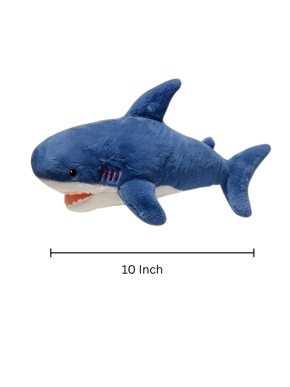 10-Inch Blue Shark Plush Toy – Realistic Soft Ocean Animal Toy ST14198.