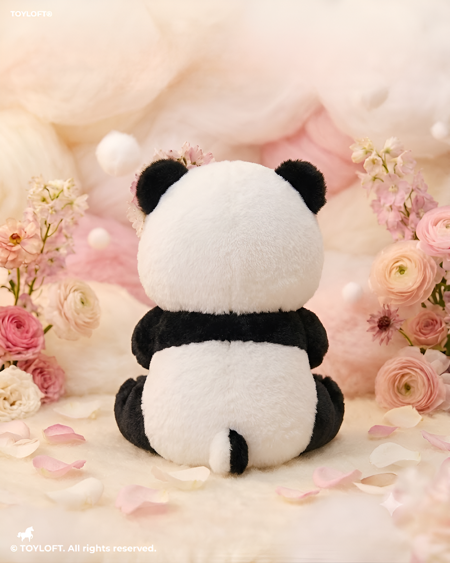 10-Inch Cute Baby Panda Plush Toy with Floral Crown & Milk Bottle ST16764.