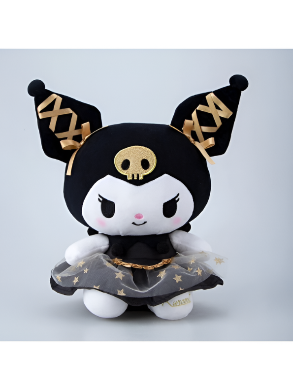 10-Inch Kuromi Plush Doll – Gothic Lolita Soft Stuffed Toy with Star Tutu Dress ST16648.
