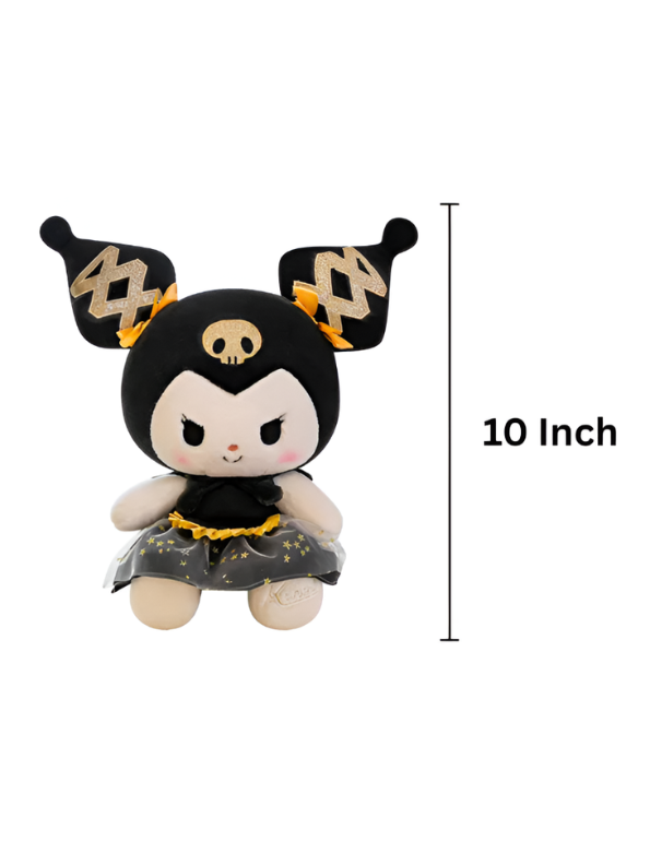 10-Inch Kuromi Plush Doll – Gothic Lolita Soft Stuffed Toy with Star Tutu Dress ST16648.