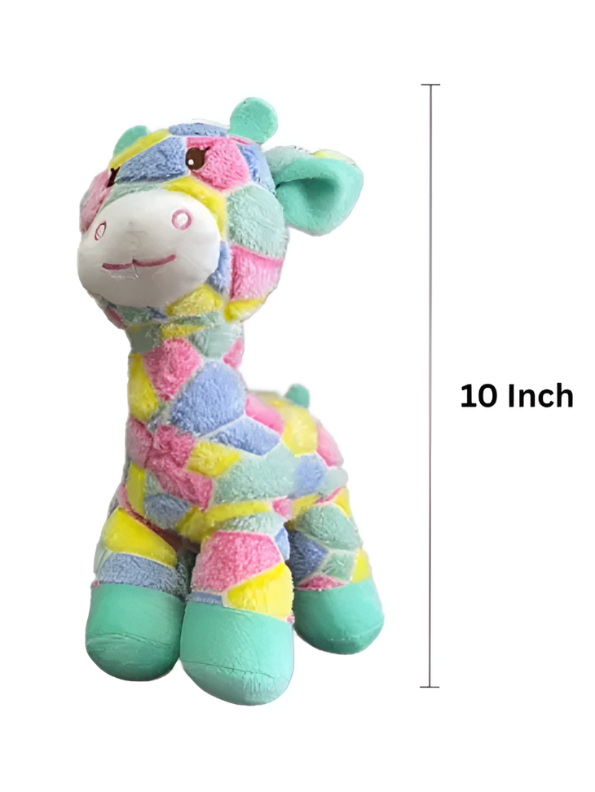 10-Inch Rainbow Giraffe Plush Toy – Colorful Patchwork Soft Stuffed Animal ST16609.