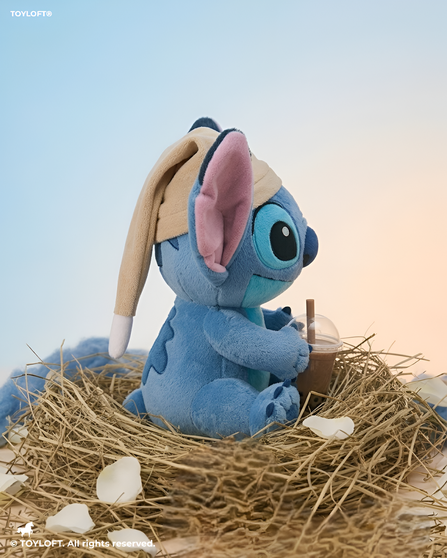 10-Inch Stitch Plush Toy with Boba Tea & Nightcap ST15981.