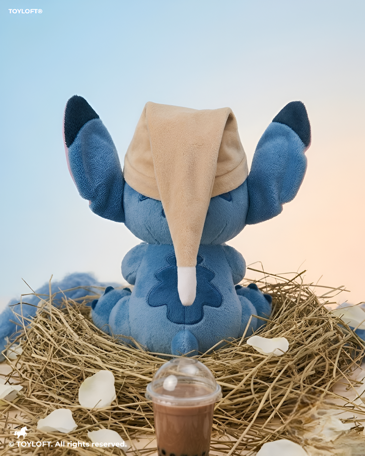 10-Inch Stitch Plush Toy with Boba Tea & Nightcap ST15981.