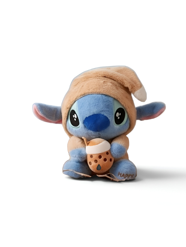 10-Inch Stitch Plush Toy with Boba Tea & Nightcap ST15981.