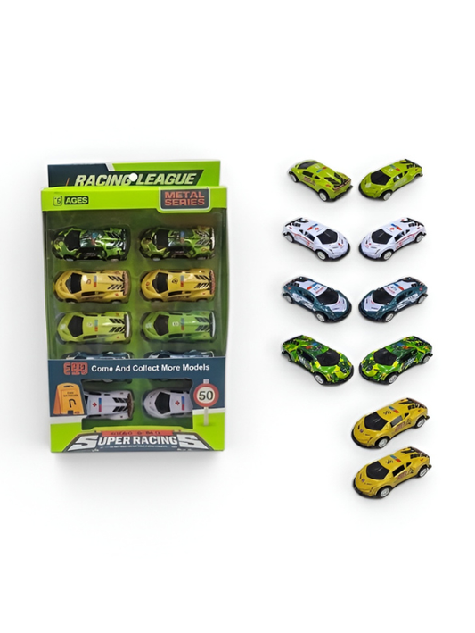 10-Piece Metal Toy Car Set – Pull Back Racing Cars TV4668.