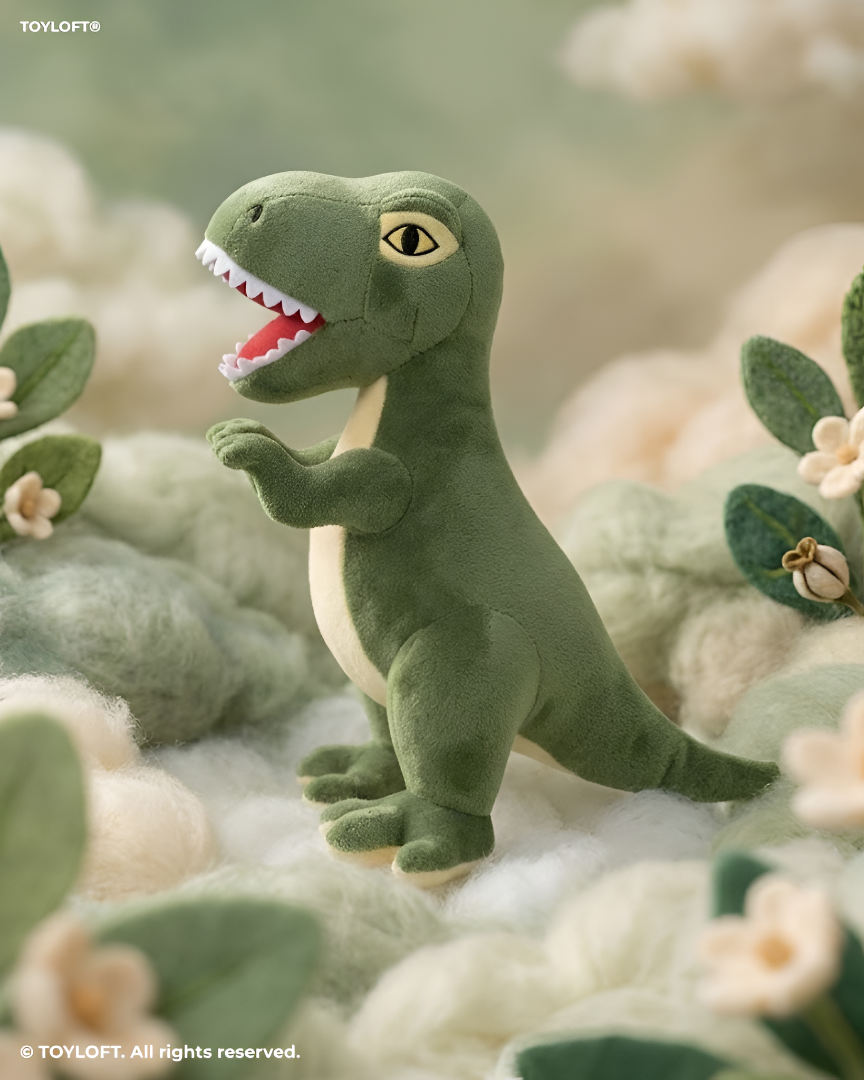 10 Inch T-Rex Dinosaur Soft Toy – Cute Stuffed Animal Plushie Green ST14196.