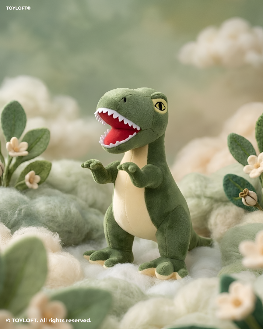 10 Inch T-Rex Dinosaur Soft Toy – Cute Stuffed Animal Plushie Green ST14196.