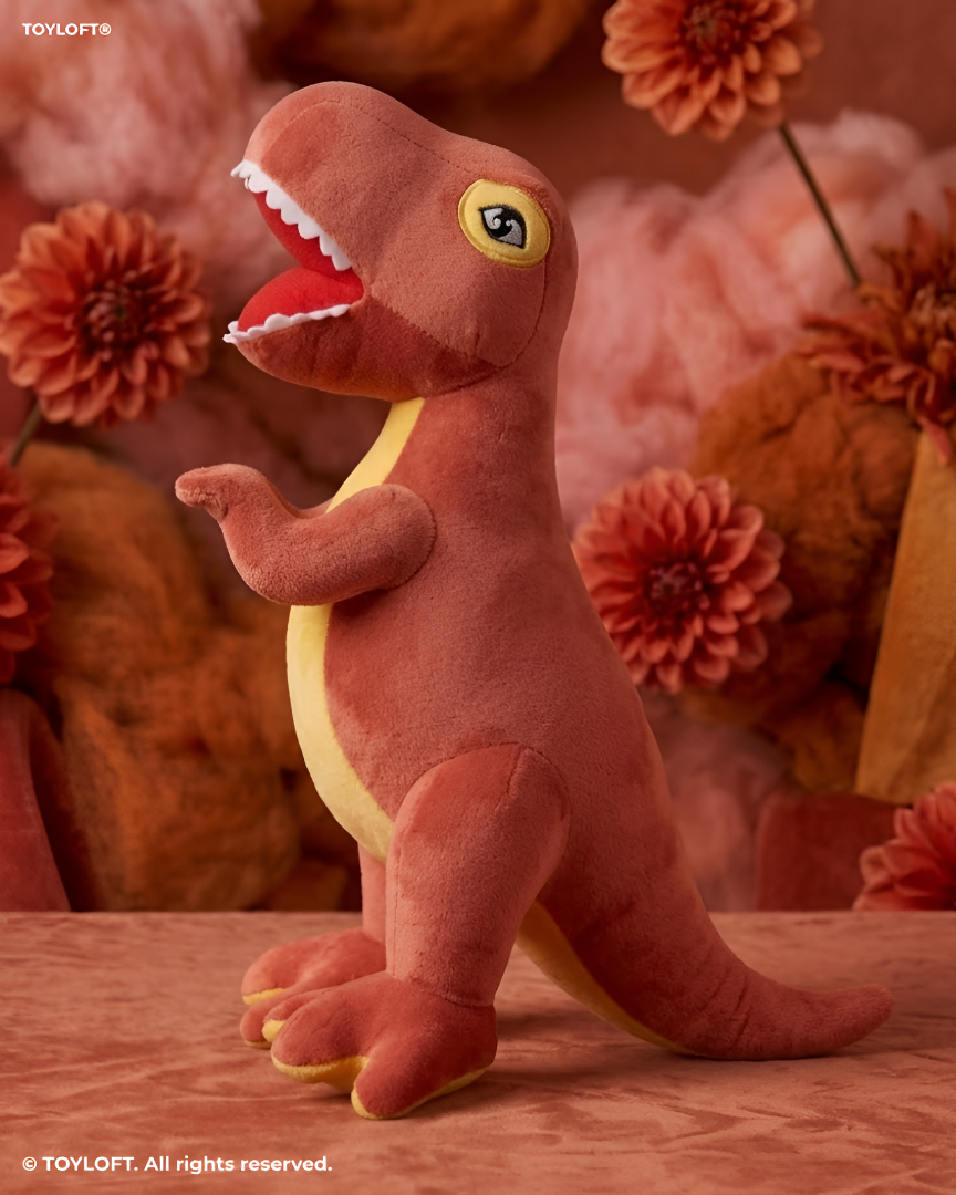 10 Inch T-Rex Dinosaur Soft Toy – Cute Stuffed Animal Plushie Red ST14196.