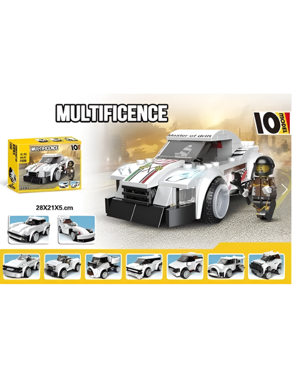 10 in 1 Thunder Race Car Building Bricks Set 181+ Pcs DIY Drift Speed Champions Vehicle Toy MD357