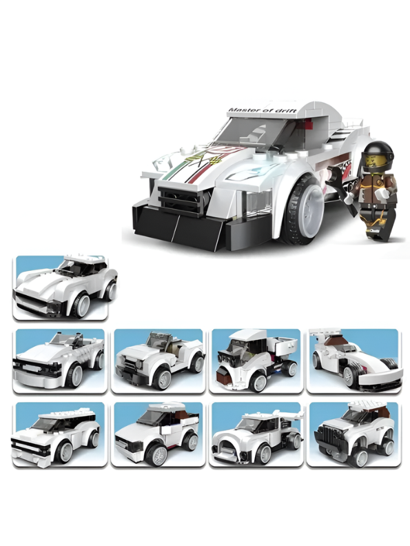 10 in 1 Thunder Race Car Building Bricks Set 181+ Pcs DIY Drift Speed Champions Vehicle Toy MD357